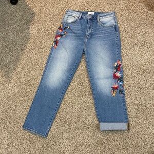 DRIFTWOOD Cropped Jeans: STELLA/Floral - Size W28/L26